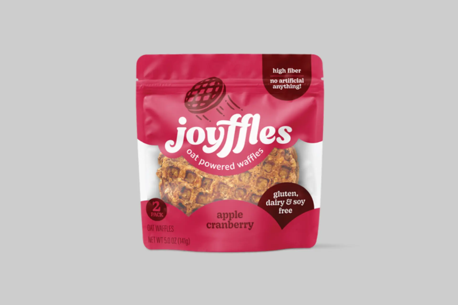 A vibrant image of Joyffles Apple Cranberry waffles, showcasing their texture and real fruit inclusions, ready to eat. - Product Review